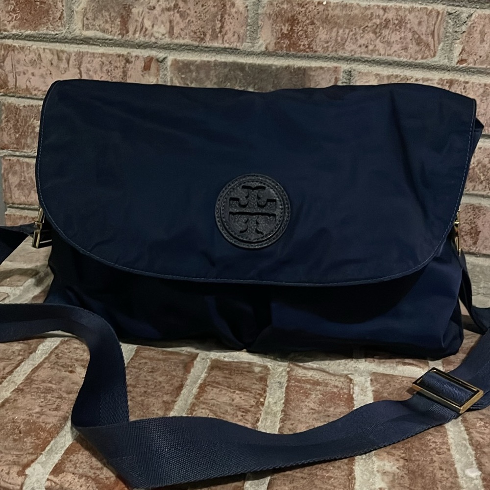 Womens Tory Burch navy blue diaper carrier - Picture 5 of 13